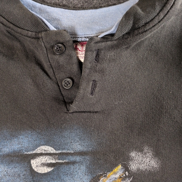 Vintage 90s Art Unlimited Men's Gray Wolf Nature Print Sweater - Picture 2 of 8